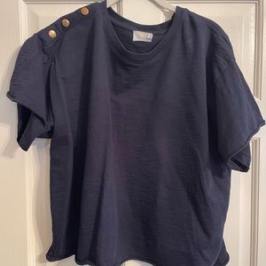 Nation Navy Blue Top Size L